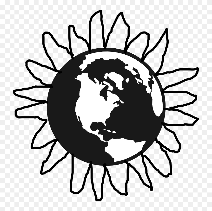 Sunflower Earth Svg Clip Arts 582 X 599 Px - Png Download