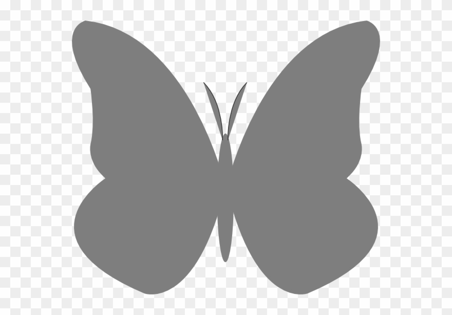 Plain Color Butterfly Clip Art - Png Download