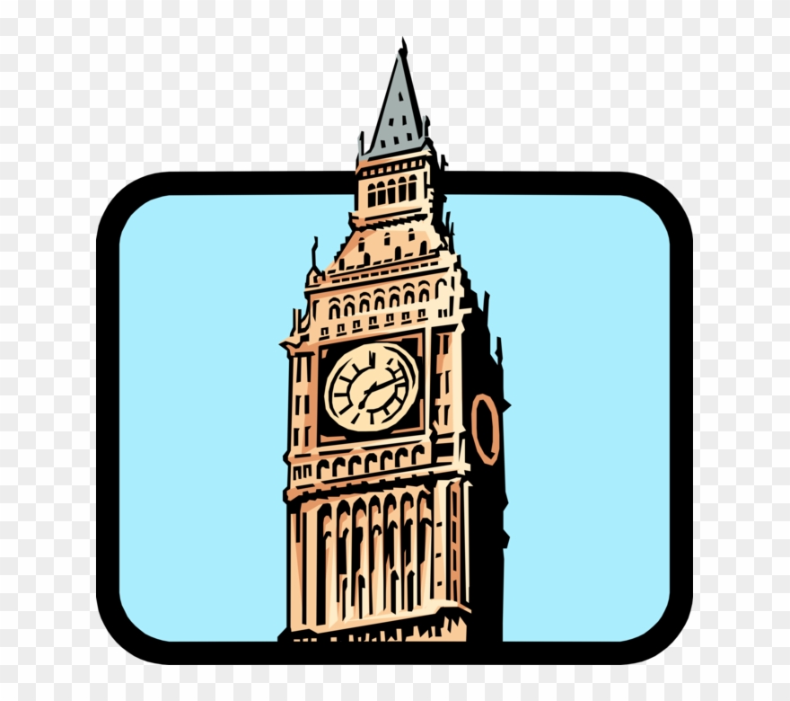 Vector Illustration Of Big Ben Clock Tower Tourism - Big Ben Clip Art - Png Download