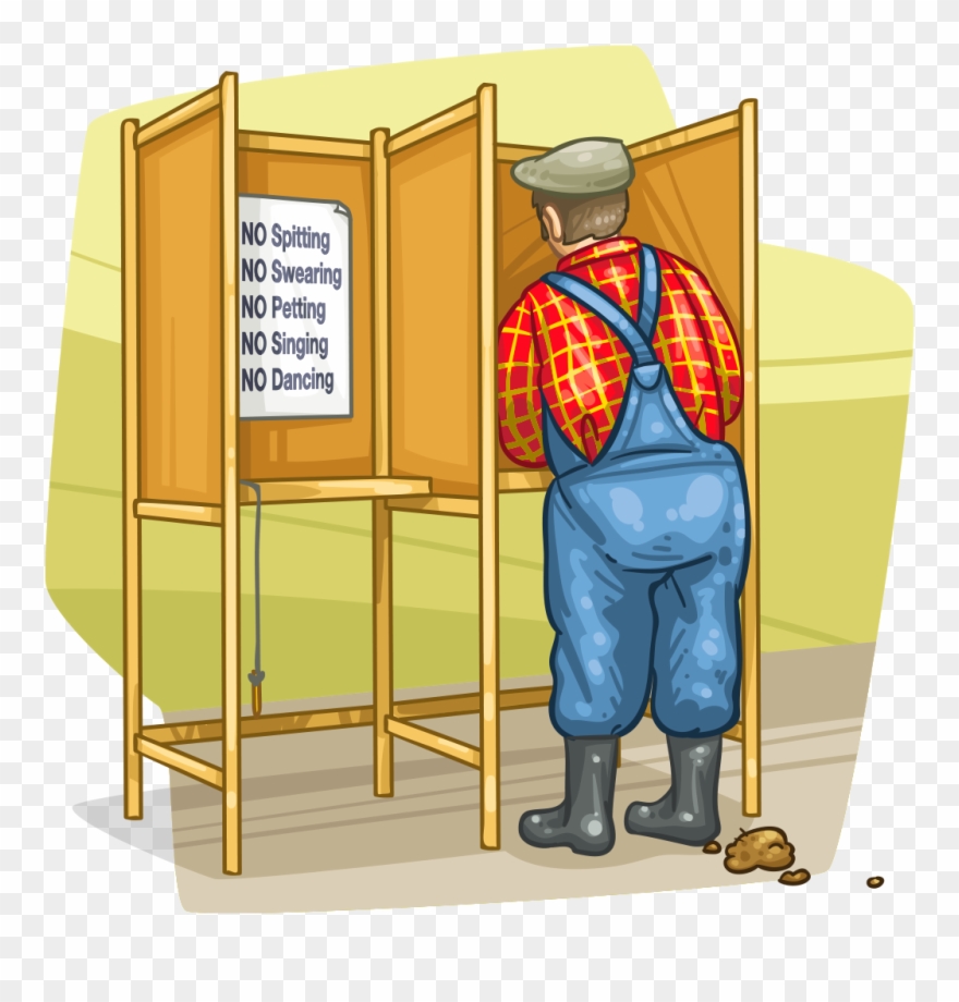 Polling Booth - Can Cartoon Voting Booth Clipart