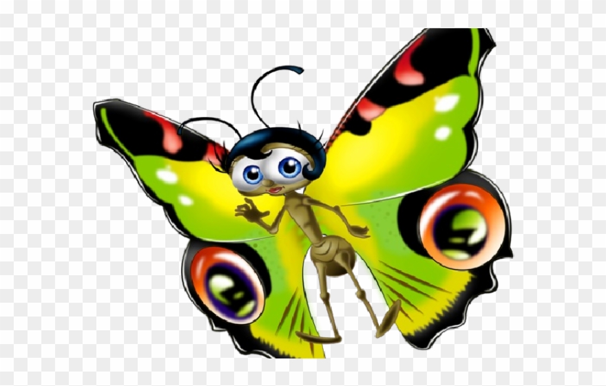 Silk Moth Clipart Cocoon - Мультяшные Бабочки - Png Download