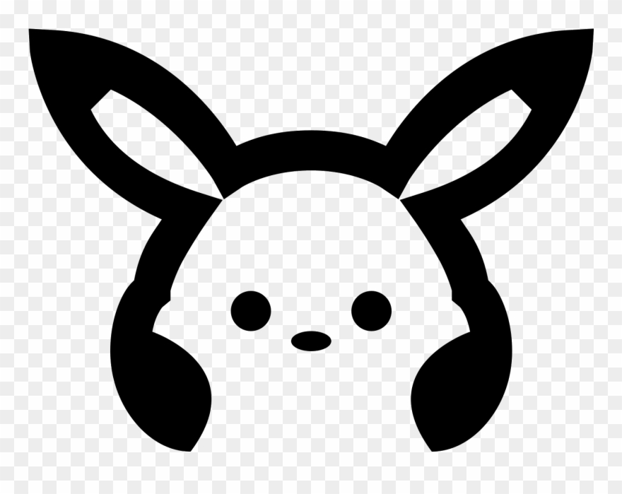 This Icon For Pokemon Is An Image Of Pikachu Black White