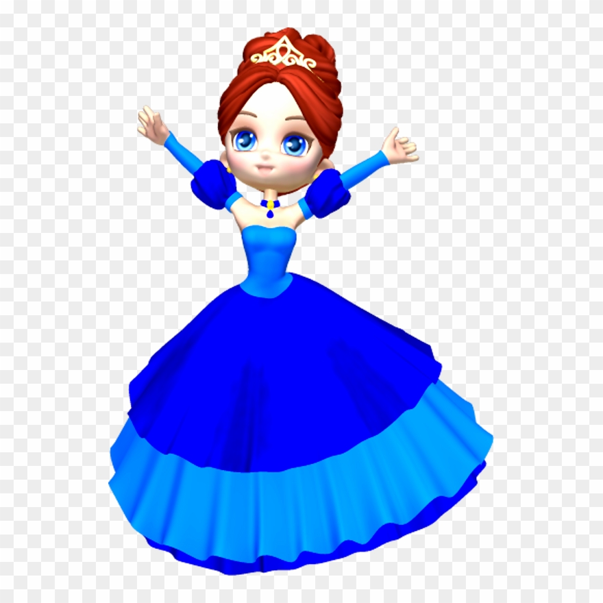 Princess In Blue Clipart - Blue Princess Clip Art - Png Download