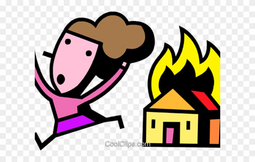House Clipart Fire - House On Fire Clipart - Png Download
