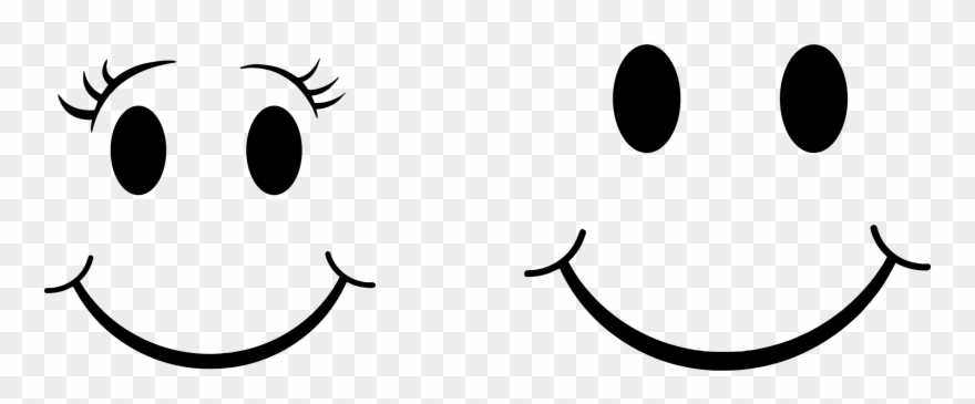 Smiley Face Clip Art Emotions Black And White For Kids - Smiley Images In Black And White - Png Download