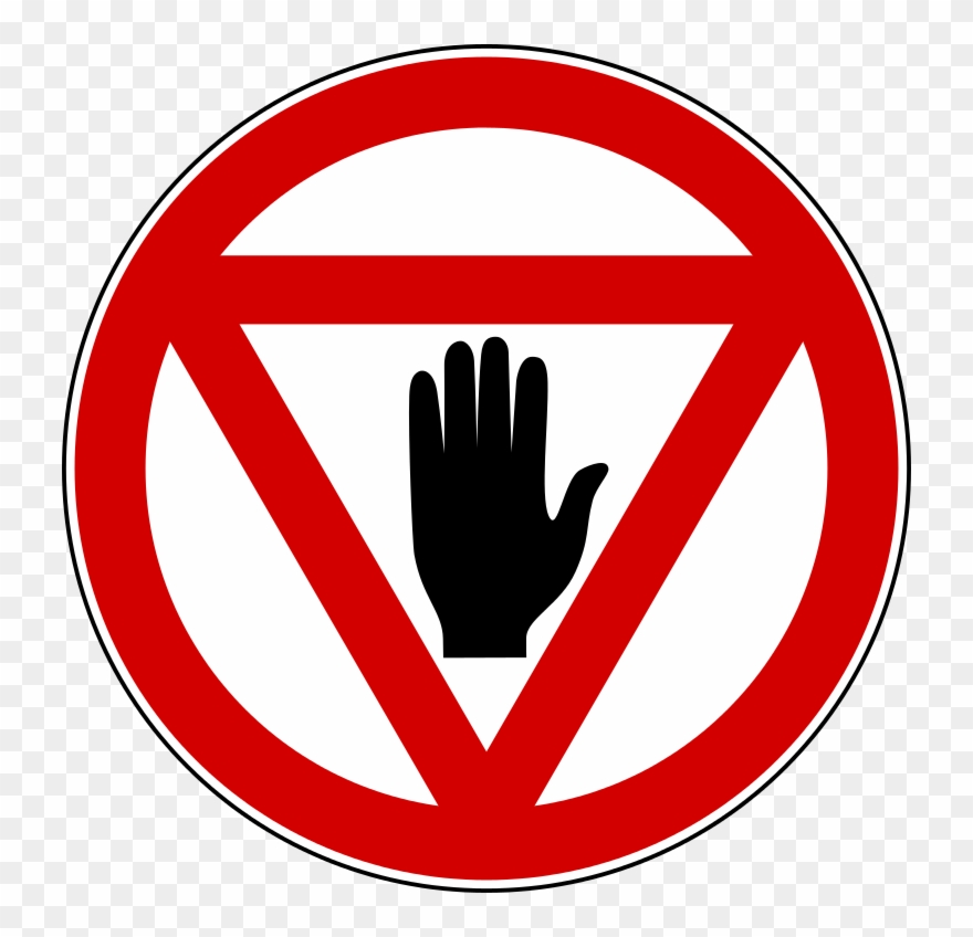 Picture Of A Stop Sign Free Download Clip Art - Road Sign With A Hand - Png Download