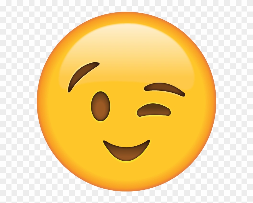 Wink Emoji Clipart Clipartuse - Emoji Face Smile - Png Download