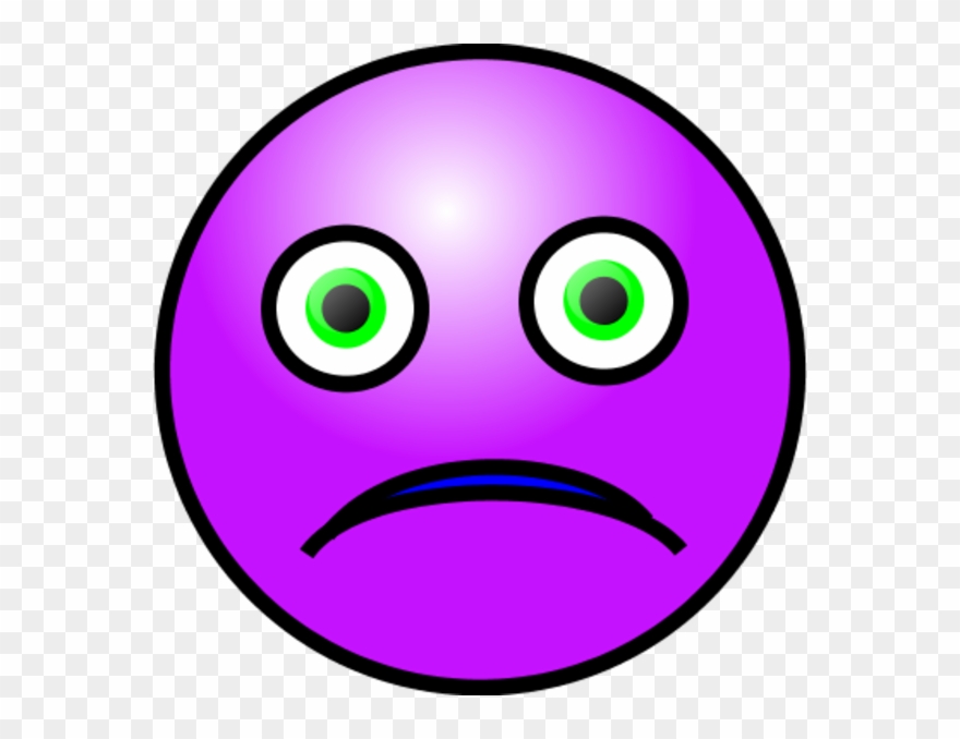 Sad Face Clip Art N110 - Smiley Purple Cry - Png Download