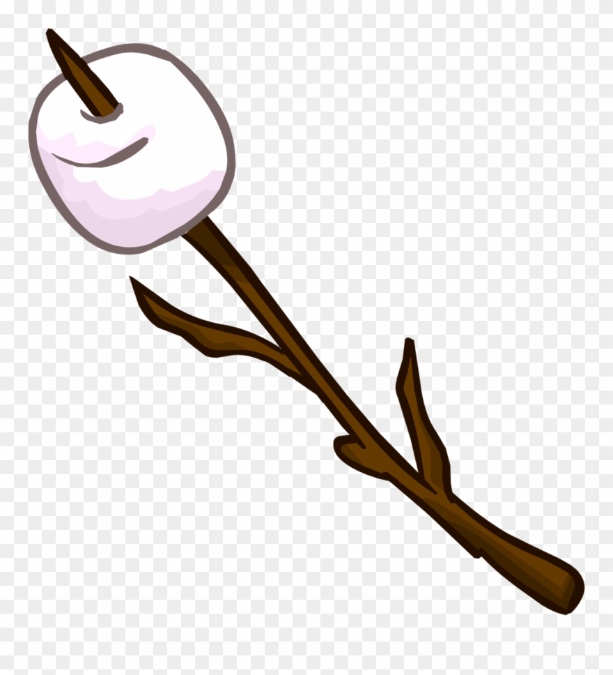 Campfire Marshmallow Clipart Free Clipart Images - Marshmallow On A Stick Clipart - Png Download