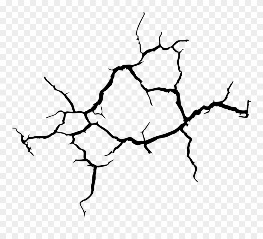 Drawing Cracks Clipart Clip Black And White Stock - Draw Cracks - Png Download