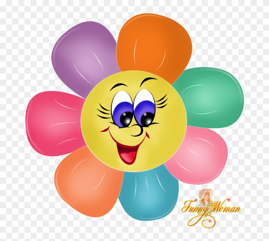 Семицветик Салат - Flower With Face Clipart - Png Download