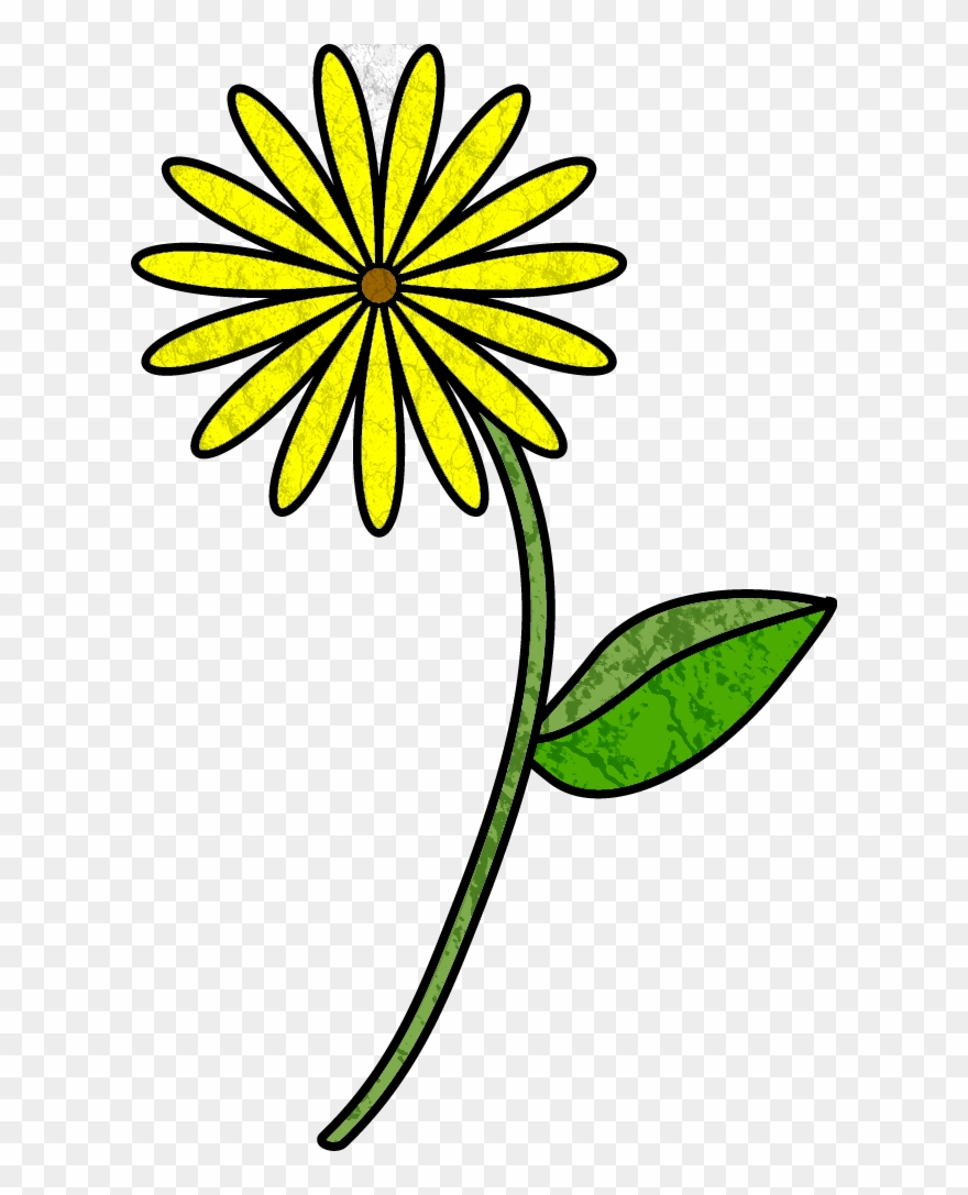 August - Cartoon Flower With Stem Clipart
