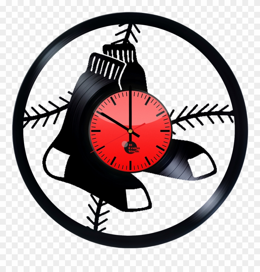 Boston Red Sox Logo Handmade Vinyl Record Wall Clock - Logo Boston Red Sox Clipart