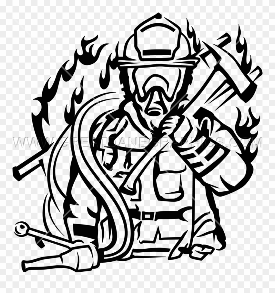 Engine Clipart Firefighter Heat Transfer Vinyl Clip - Png Download