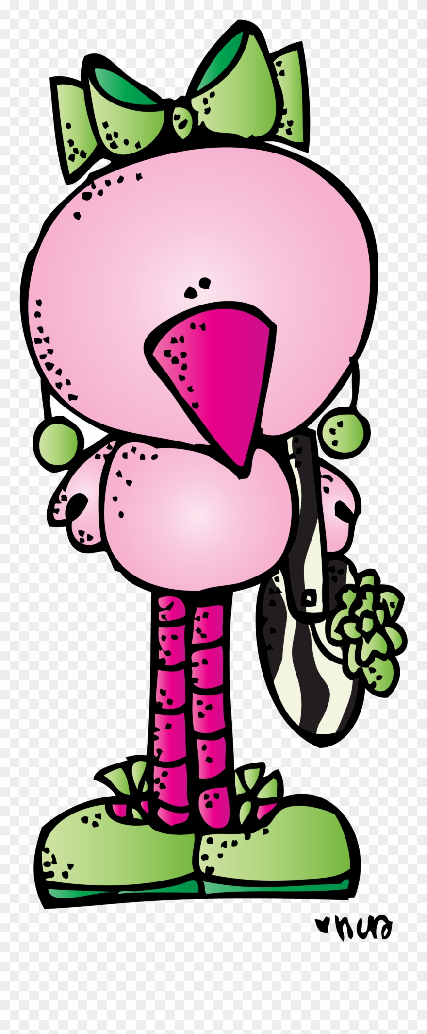 Ch B *✿* Melonheadz Flamingo Clip Art, Picture Borders, - Pajaros Melonheadz - Png Download