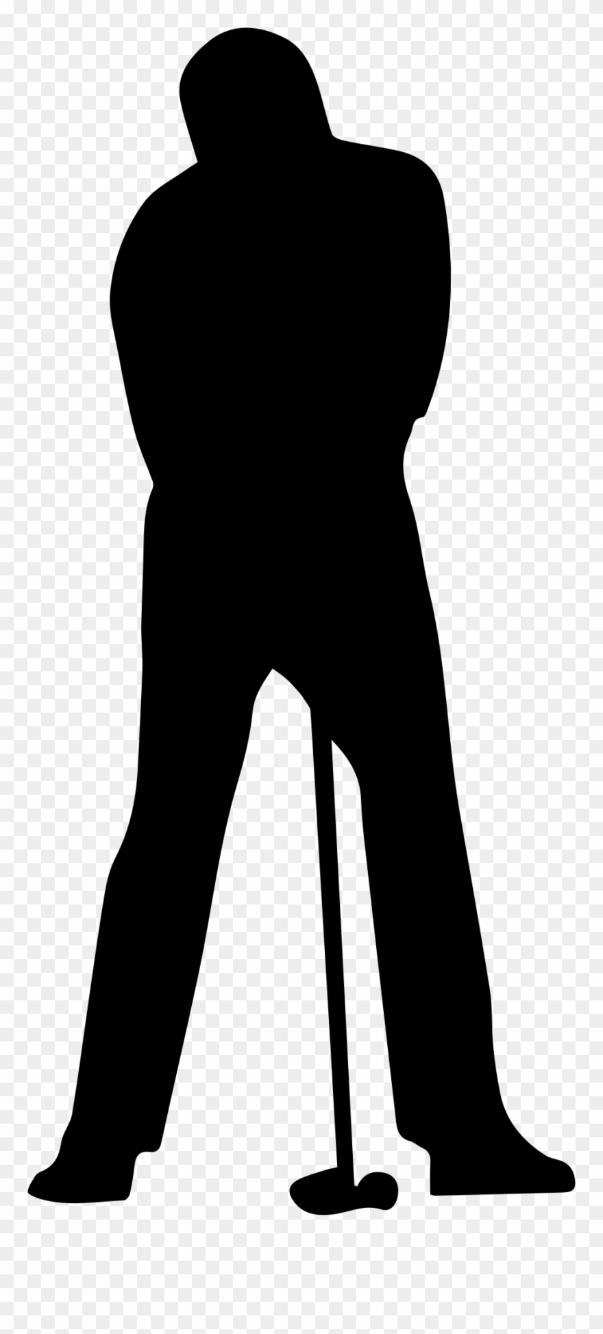 Clipart - Golfer Putting Silhouette Png Transparent Png