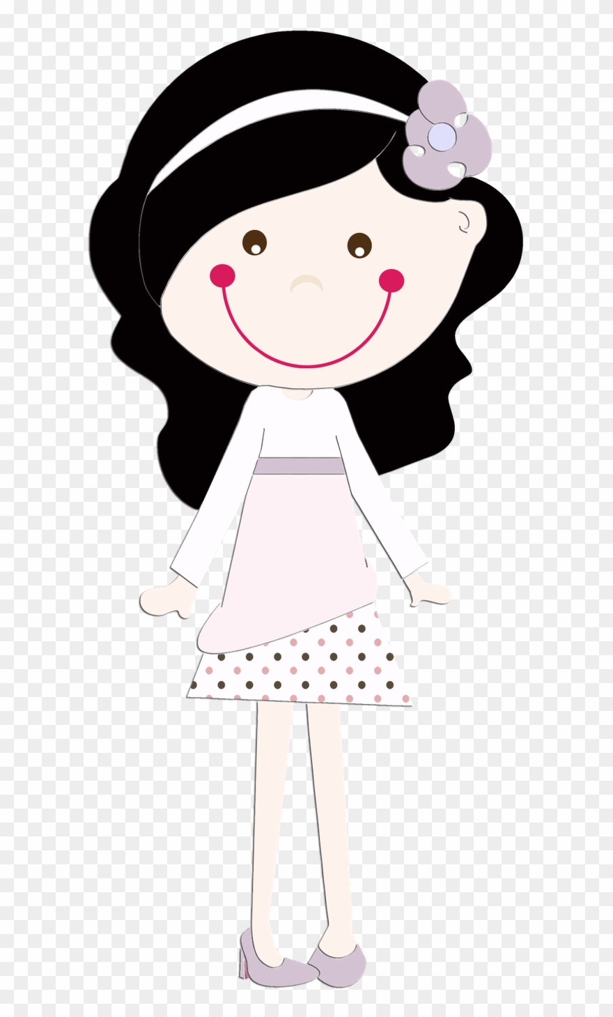 Bonecas & Meninas Family Clipart, Clipart Boy, Cute - Bonequinha Cabelos Preto Png Transparent Png