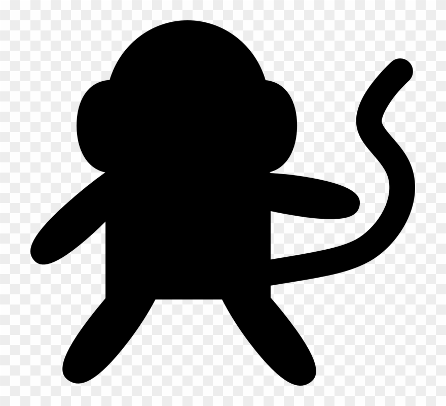 Black Monkey Clip Art - Monkey Clip Art - Png Download