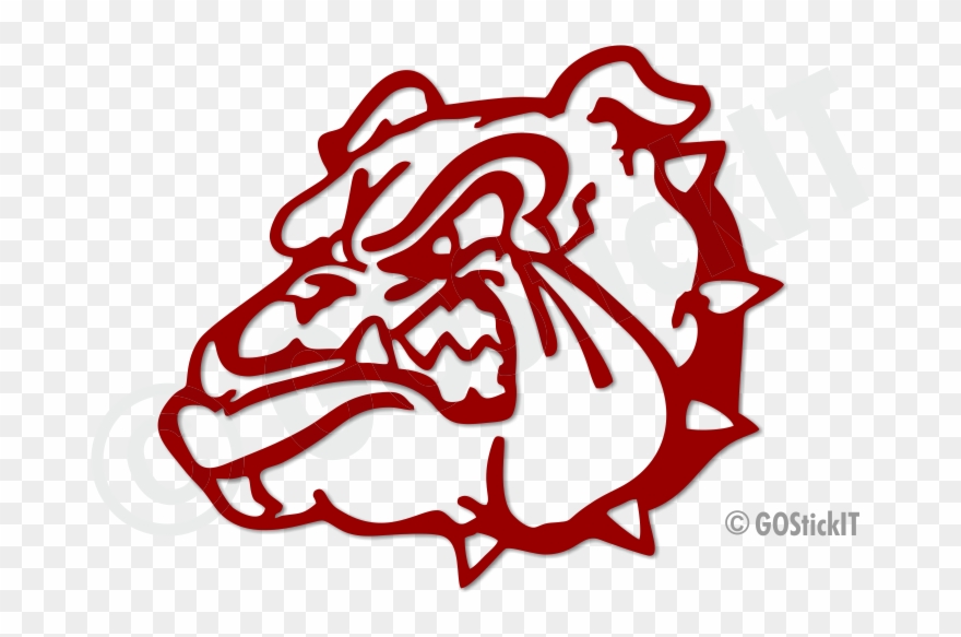 Bulldog Face Collar 2 Vinyl Decal - Bulldogs Decal Clipart