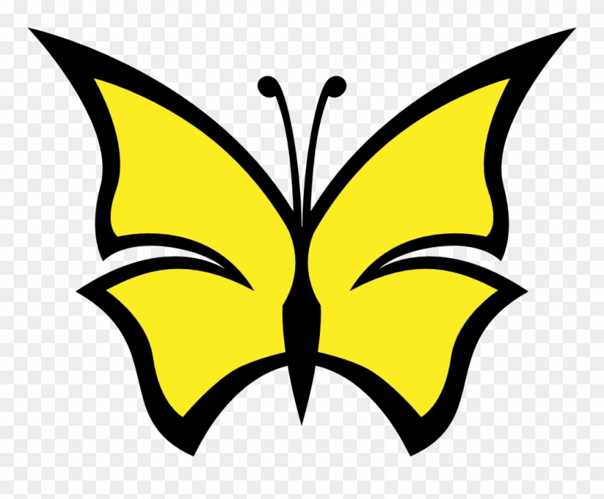 Clip Art Butterfly Color Colour Peace Svg - Simple Line Drawing Of Butterfly - Png Download