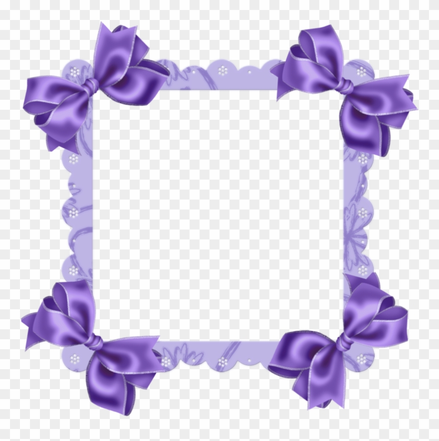 Purple Transparent Frame With Bow - Frame Free Download Transparent Design Clip Art - Png Download
