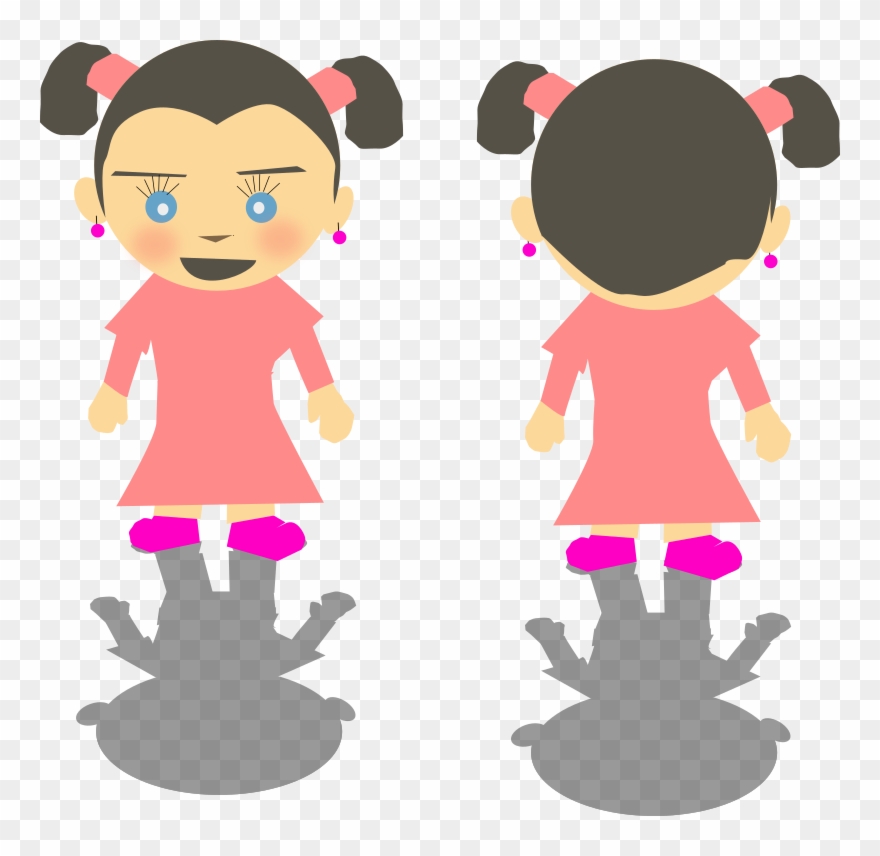 Clipart - - Girl Back Side Clipart - Png Download