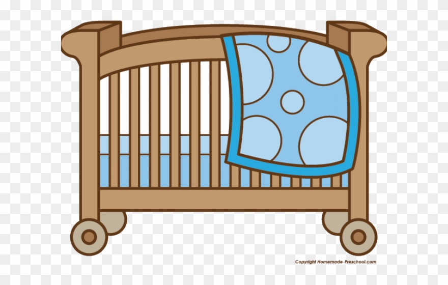 Baby Girl Clipart Crib - Clip Art Baby Crib - Png Download