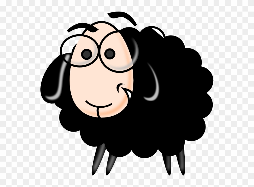 Black And White Clip Art Sheep - Png Download