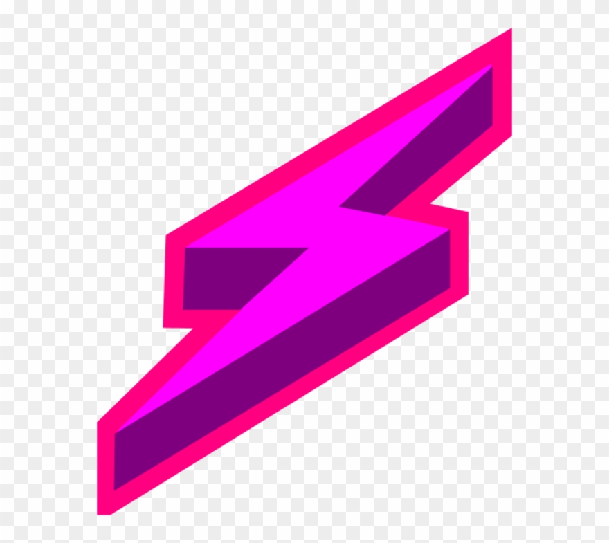 Red - Pink Lightning Bolt Png Clipart