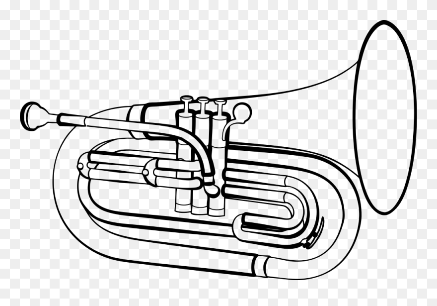 File - Baritone Marching - Svg - Baritone Drawing Clipart