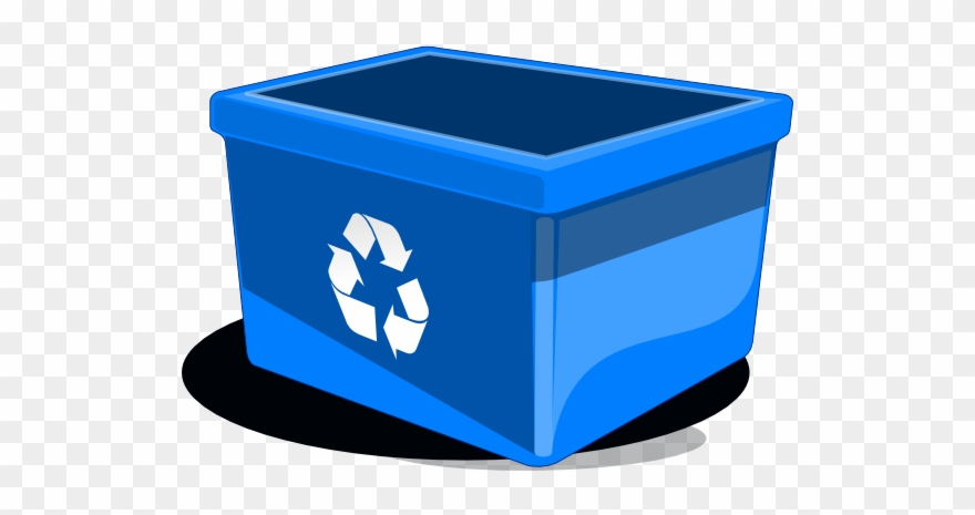 Cartoon Blue Recycle Bin Clipart