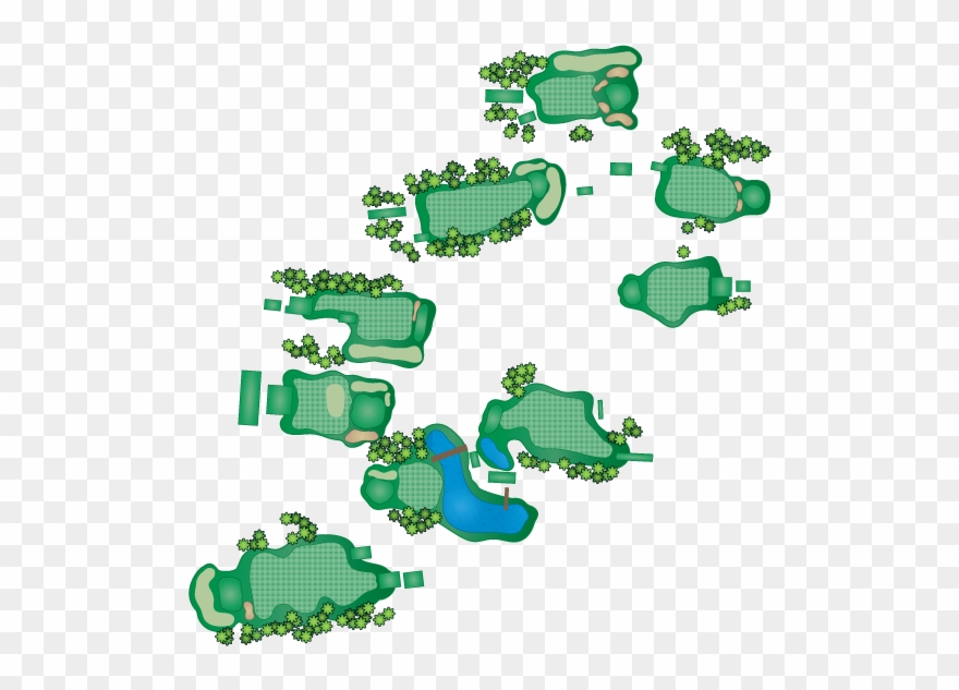 Golfer Clipart Gold Club - 9 Hole Golf Courses Layout - Png Download