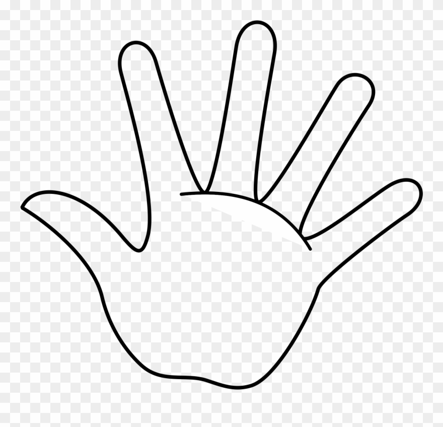 Remember The 5-finger Rule - Hand Clip Art Black And White - Png Download