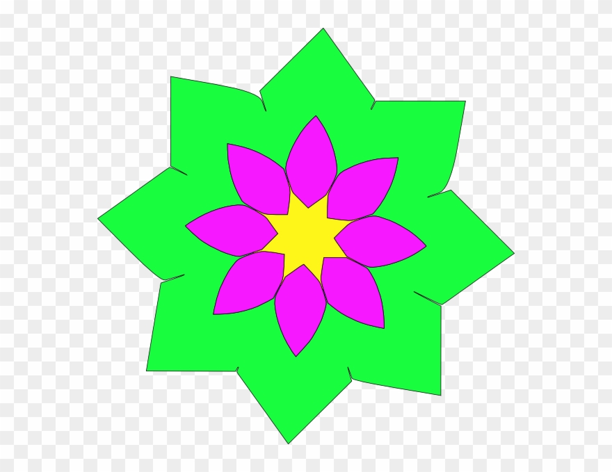 Free Vector Geometric Flower Shape Clip Art - Flower In Geometrical Shape - Png Download