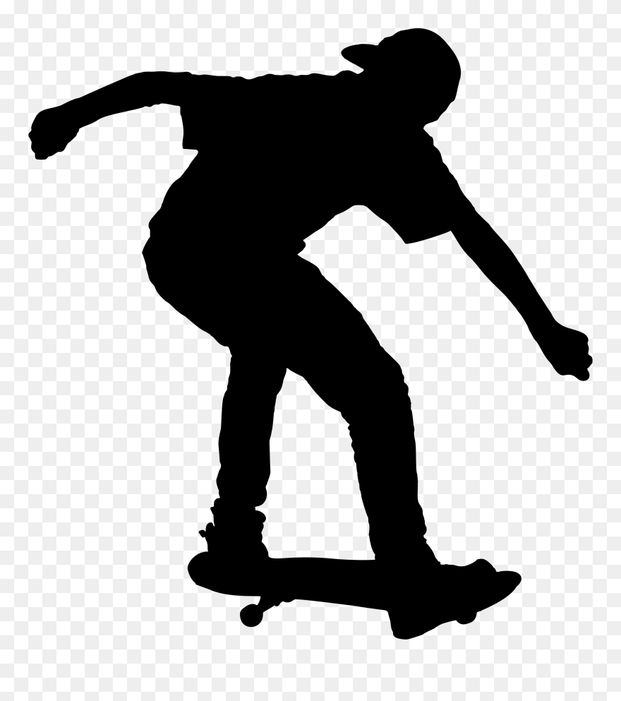 Skateboarding Ice Skating Silhouette Sport - Skateboard Silhouette Clipart