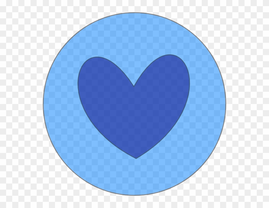 Heart In Circle Blue - Blue Peace Sign Clipart