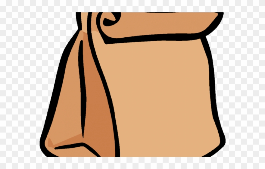 Cafeteria Clipart Lunch Monitor - Cartoon Brown Paper Bag - Png Download