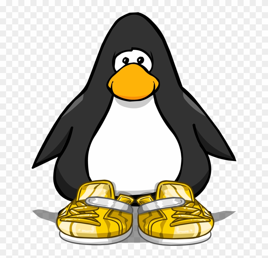 Gold Sneakers Pc - Penguin From Club Penguin Clipart