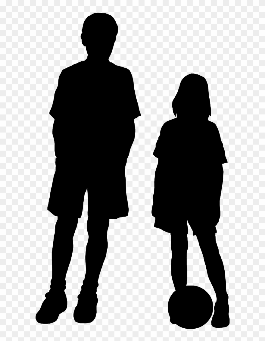 Boy And Girl Silhouette Clip Art - Silhouette Child Png Transparent Png