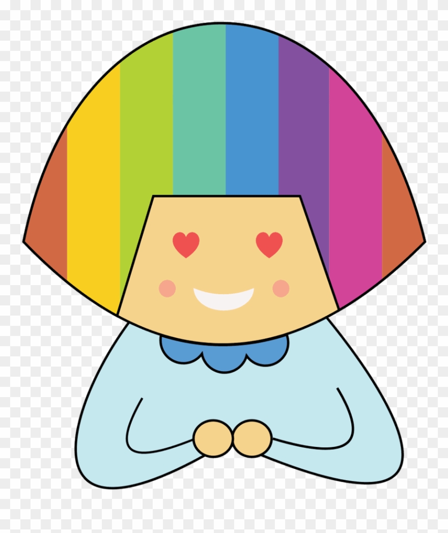 Rainbow Hair Girl Clipart - Clip Art - Png Download