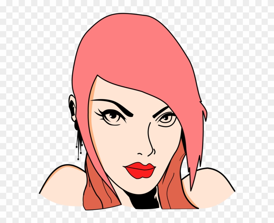 Woman Eye Computer Icons Girl Hair - Desenho Cabeleireira Cabelo Rosa Clipart