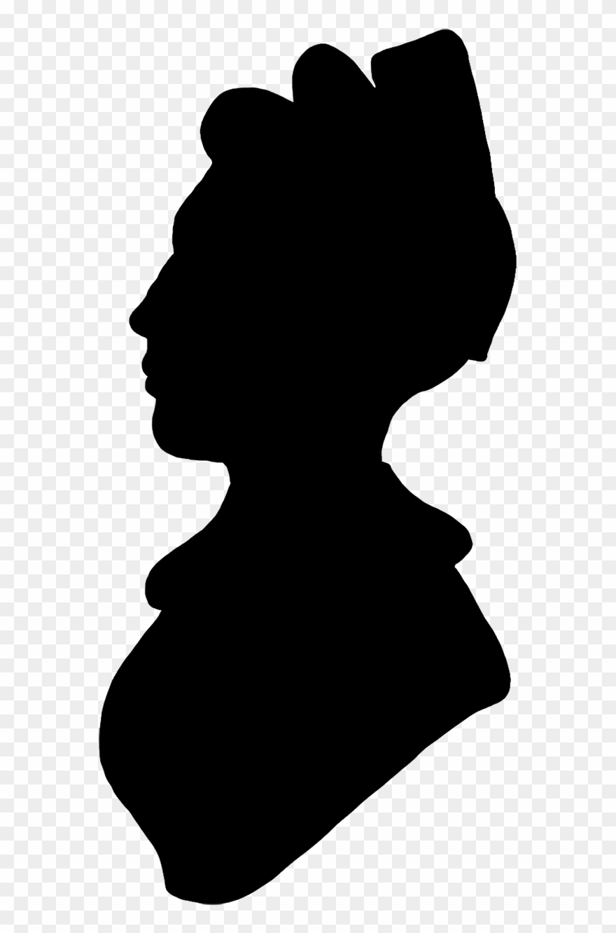Victorian Silhouette Clipart - Woman Silhouette Hat - Png Download
