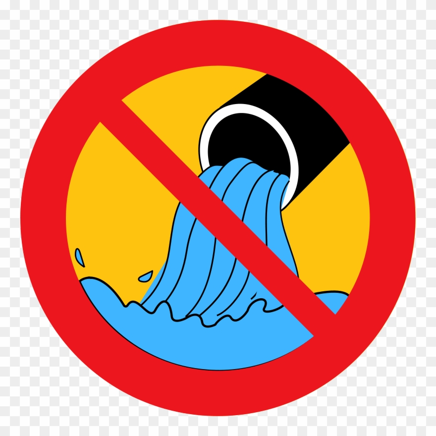Wastewater Drinking Water Rubbish Bins & Waste Paper - No Water Pollution Sign Clipart