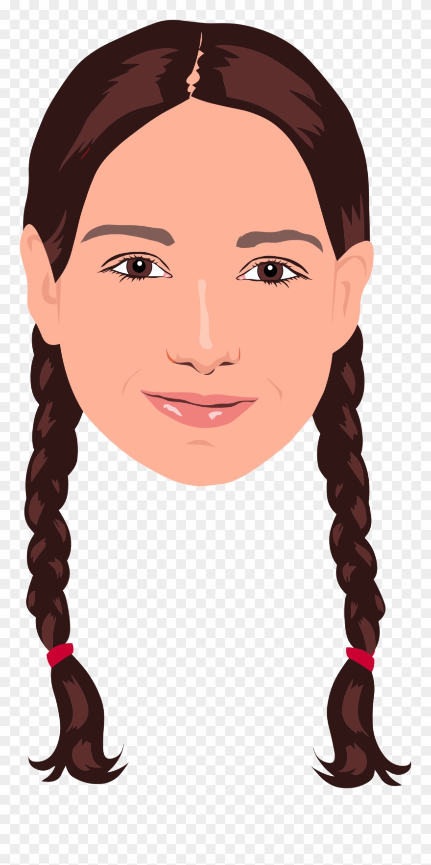 Hair Girl Cliparts - Braided Hair Girl Clipart - Png Download