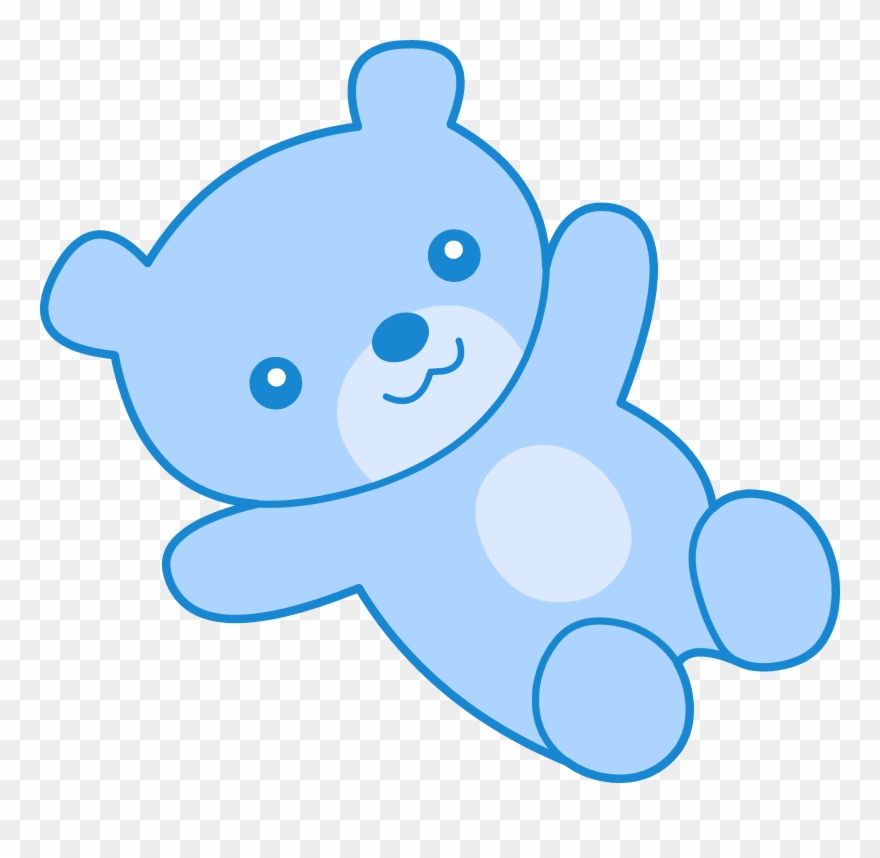 Cute Blue Teddy Bear Clipart - Blue Teddy Bear Cartoon - Png Download