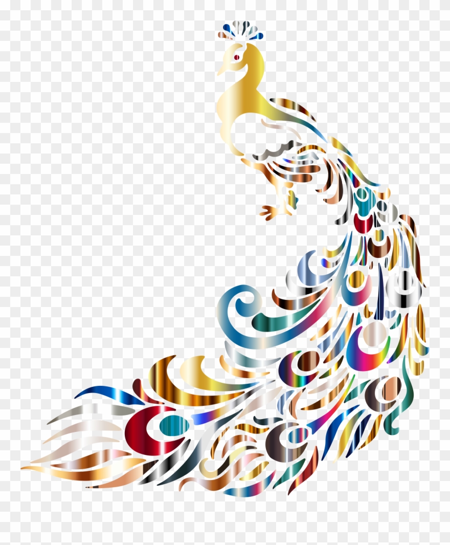Clipart Chromatic Peacock 3 No Background - Peacock On A Transparent Background - Png Download
