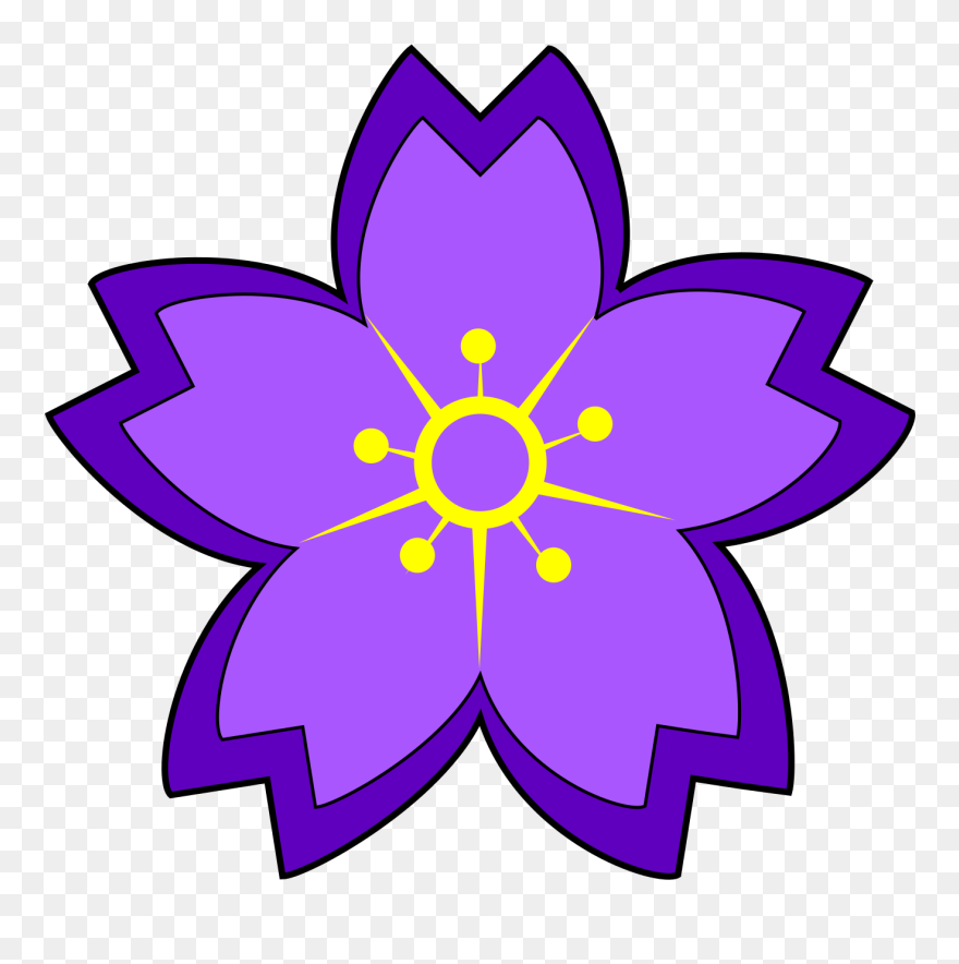 Floral Clipart Purple - Sakura Cross Stitch Pattern - Png Download