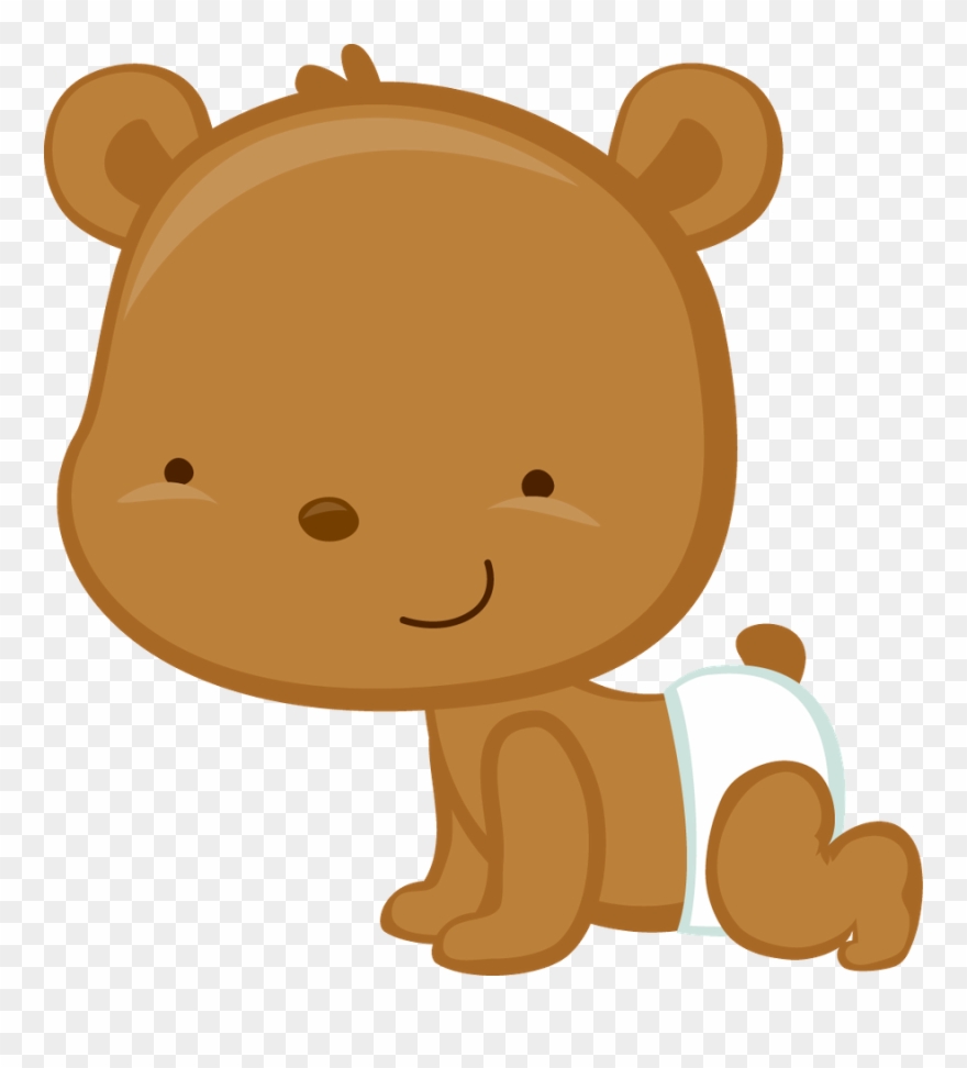 Bear Clipart, Baby Bonnets, Baby Teddy Bear, Baby - Baby Bear In Diaper - Png Download