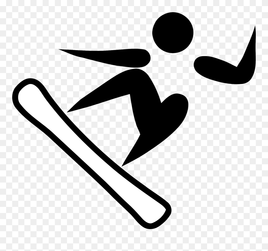 Fencing Clipart Olympic Athlete - Snowboarding Pictogram - Png Download