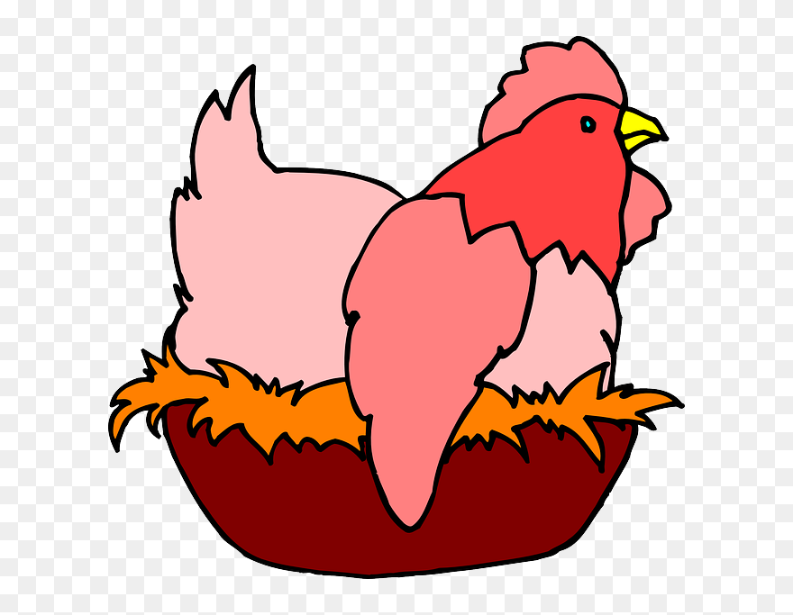 Red Hen On A Nest Clipart